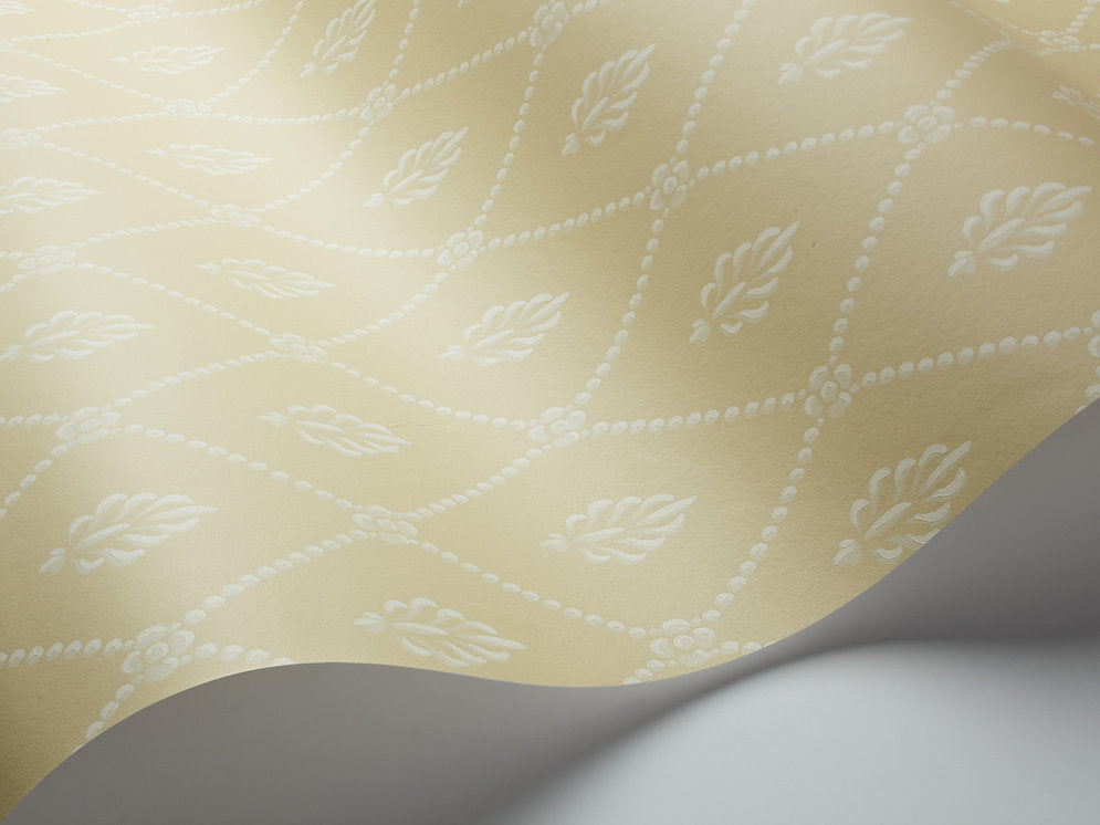 Cole & Son Alma Indoor Trellis Wallpaper - 10.05m x 53cm - Yellow/Soft Ochre