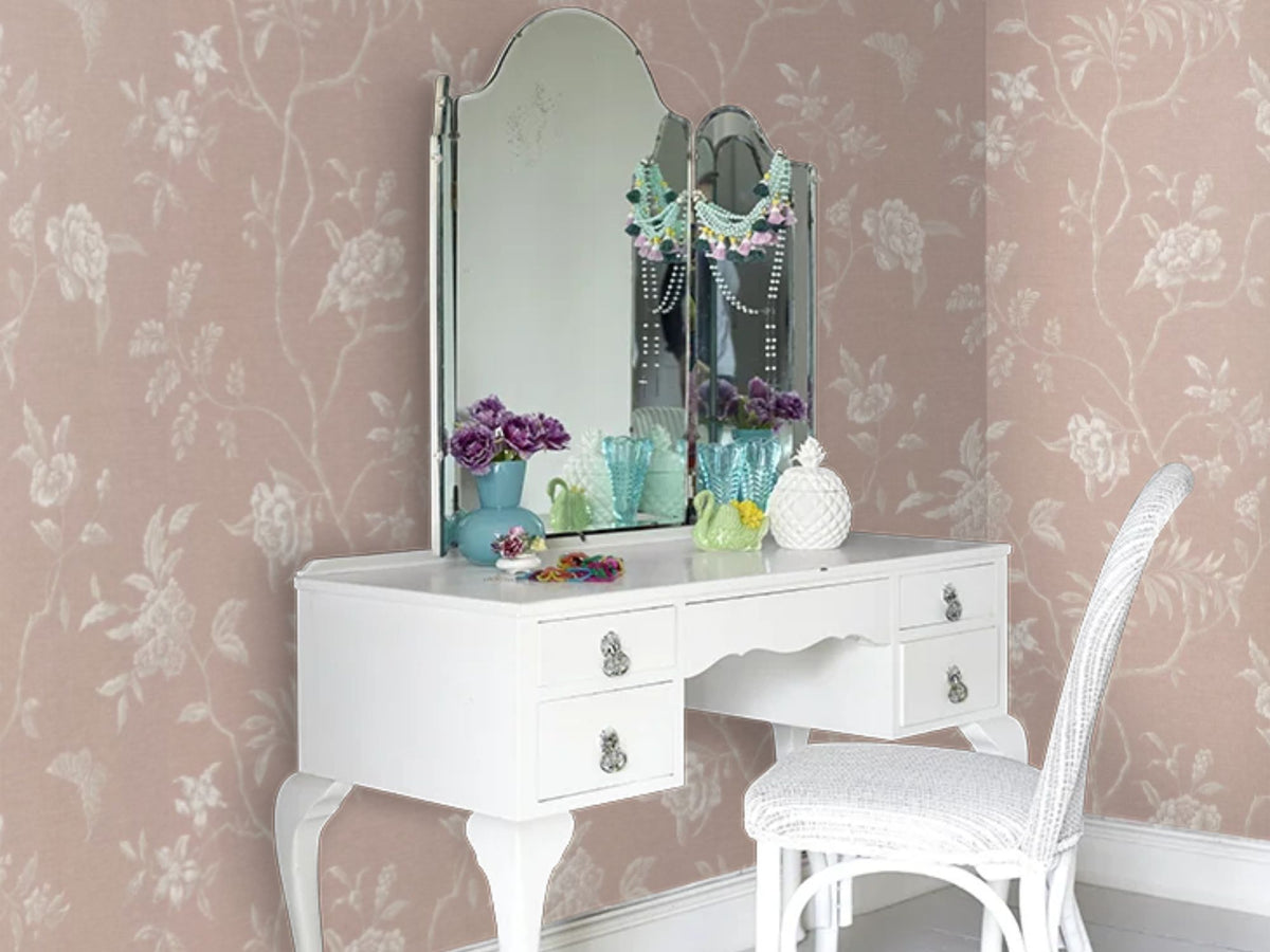 Colefax and Fowler Indoor Swedish Tree Wallpaper - L10m x W68.5cm - Pink