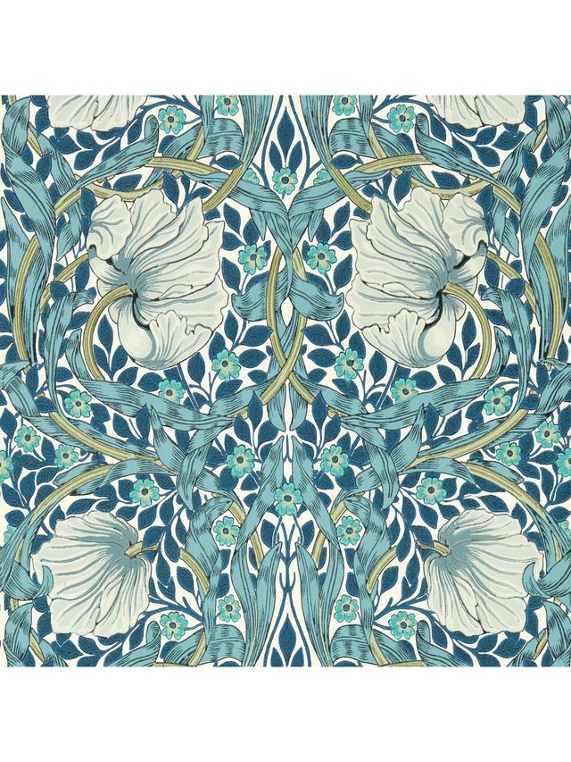 Morris & Co. Pimpernel Matte 10m x 52cm Wallpaper Cobalt/Mineral MFRW217365