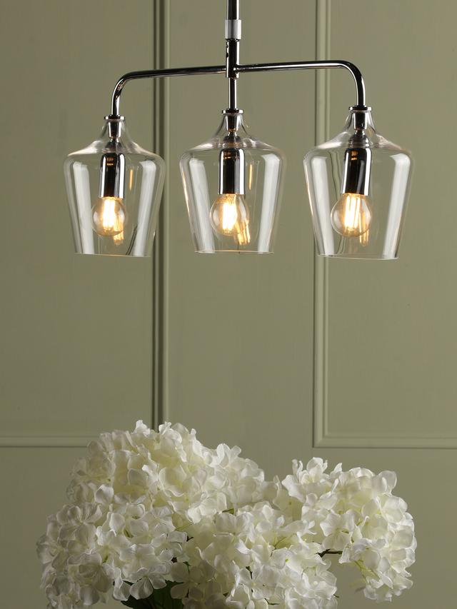 Laura Ashley Ockley 3 Pendant Bar Adjustable Kitchen Ceiling Light - Chrome A