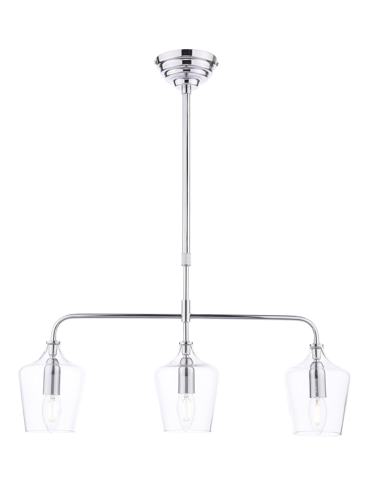 Laura Ashley Ockley 3 Pendant Bar Adjustable Kitchen Ceiling Light - Chrome A