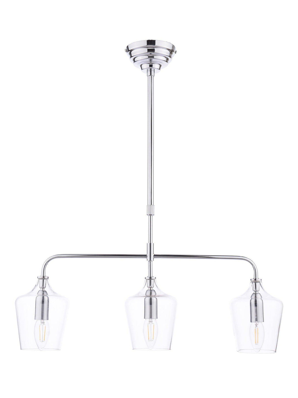Laura Ashley Ockley 3 Pendant Bar Adjustable Kitchen Ceiling Light - Chrome A