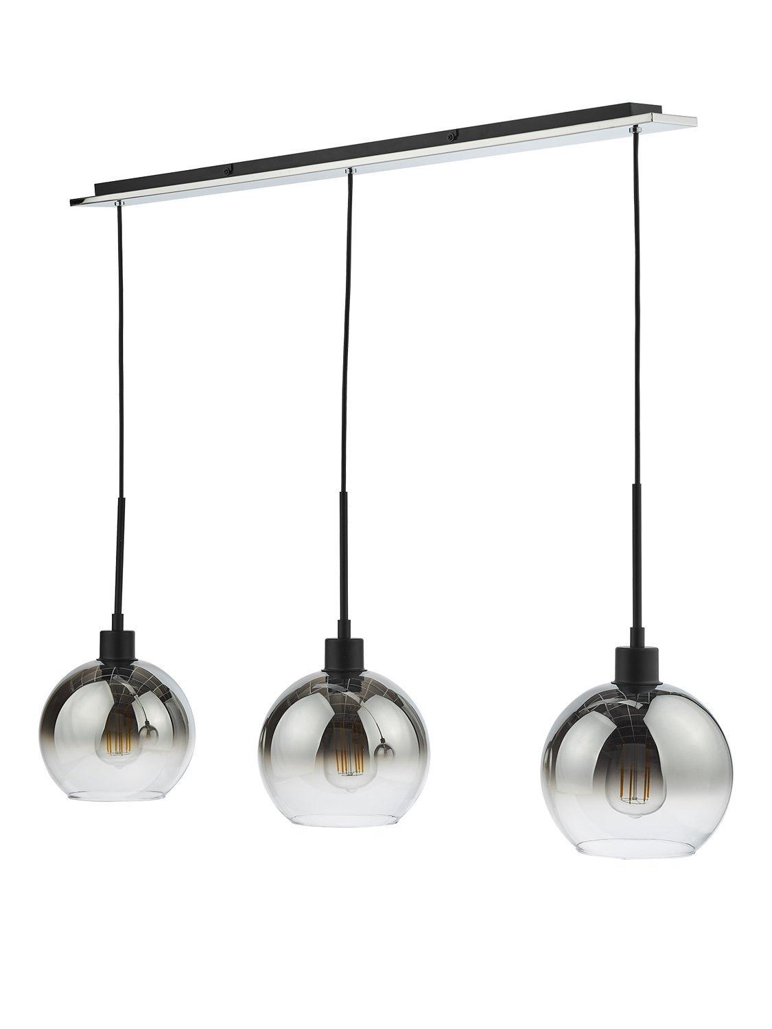 Där Lycia 3 Arm Mirror Bar Adjustable Dimmable Ceiling Light - Black Ombre