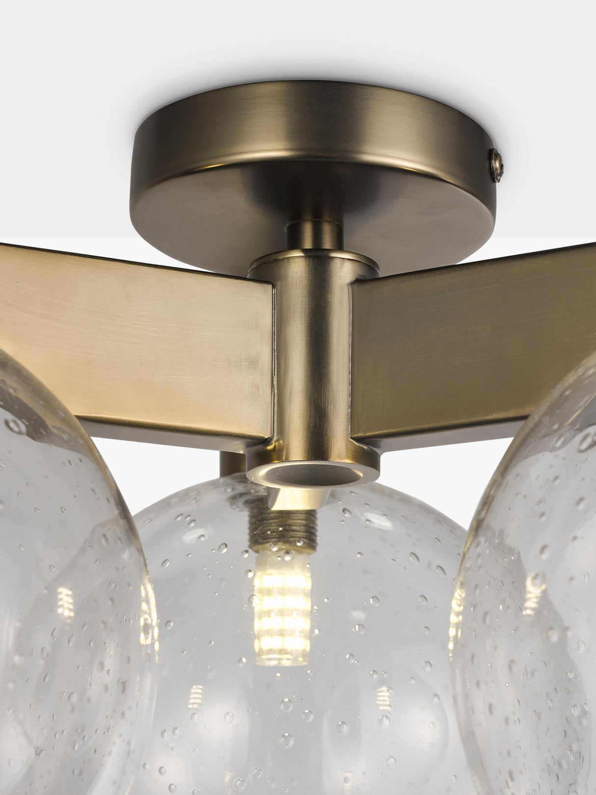 John Lewis Modern Fixed Lux Bubble 3 Semi Flush Ceiling Light - Satin Bronze