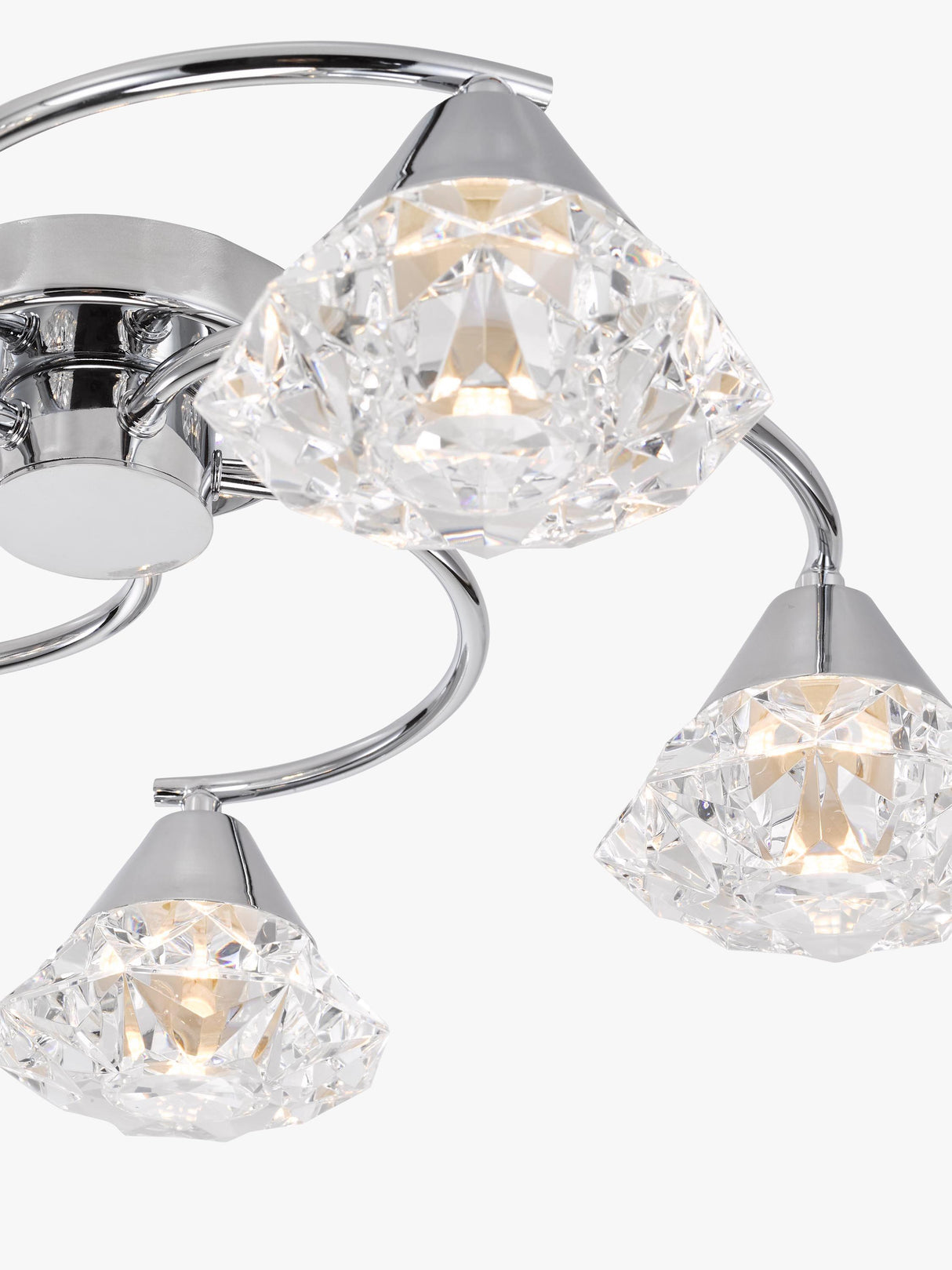 Där Dilys 5 Arm Semi Flush Non-Dimmable Ceiling Light - Polished Chrome