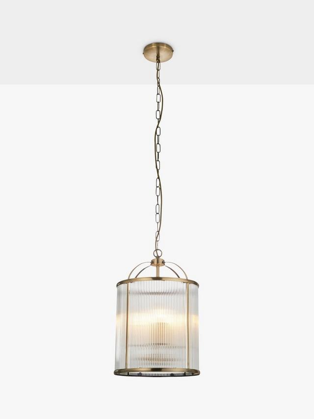 Bay Lighting Stockwell Ribbed 4 Arm Pendant Hanging Ceiling Light - Brass