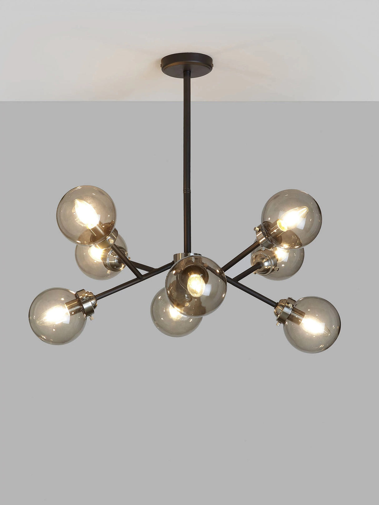 John Lewis Orb Muti Armed 8 Bulb Ceiling Light - Smoke