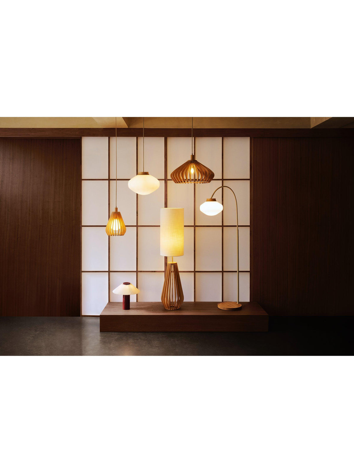 John Lewis Finn Dimmable Stained Wooden Indoor Pendant Ceiling Light Natural