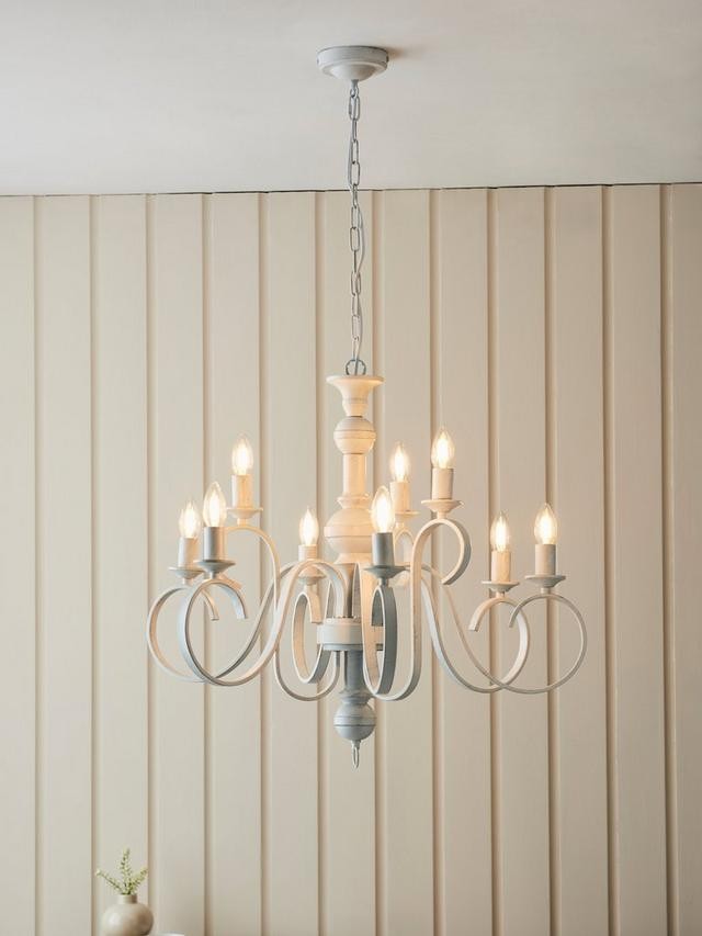 John Lewis Carlita XL 9-Light Traditional Chandelier Ceiling Light - White