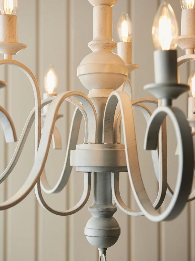 John Lewis Carlita XL 9-Light Traditional Chandelier Ceiling Light - White