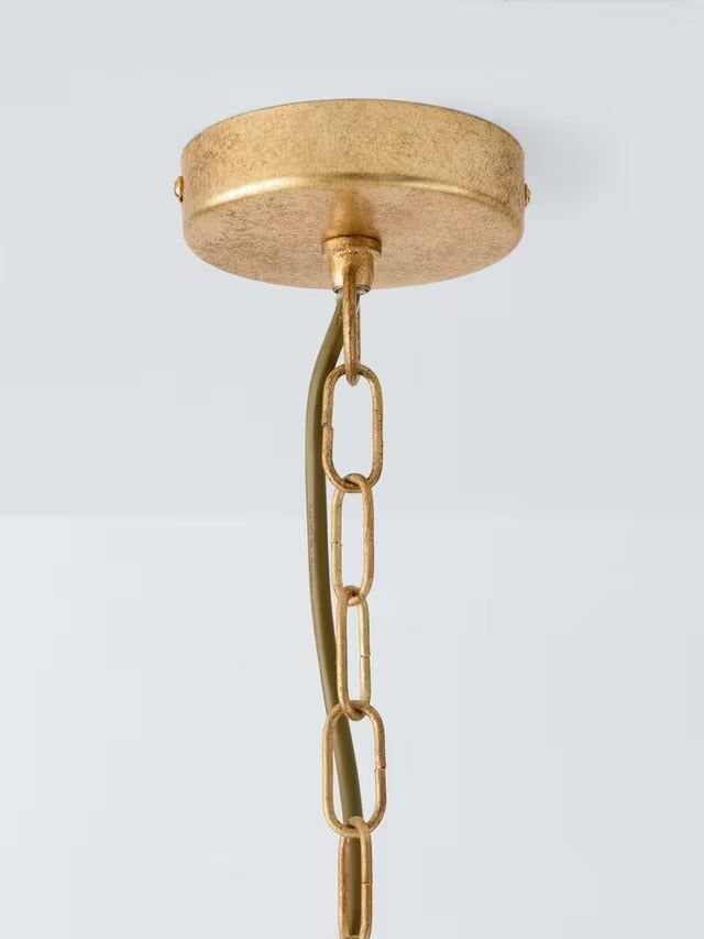 John Lewis Decorative Metal Leaf 4-Light Pendant Ceiling Light 50cm - Gold