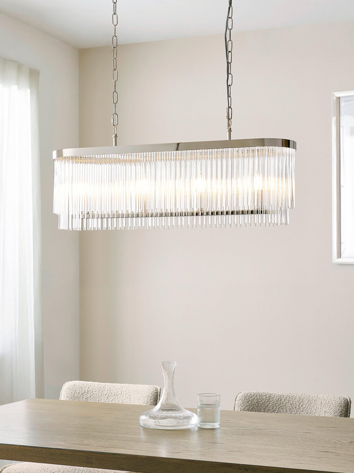 John Lewis Lexton Over Dining Dimmable Adjustable Ceiling Light - Nickel A
