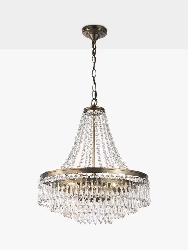 John Lewis La Scala Statement Swag Chandelier Ceiling Light - Satin Bronze