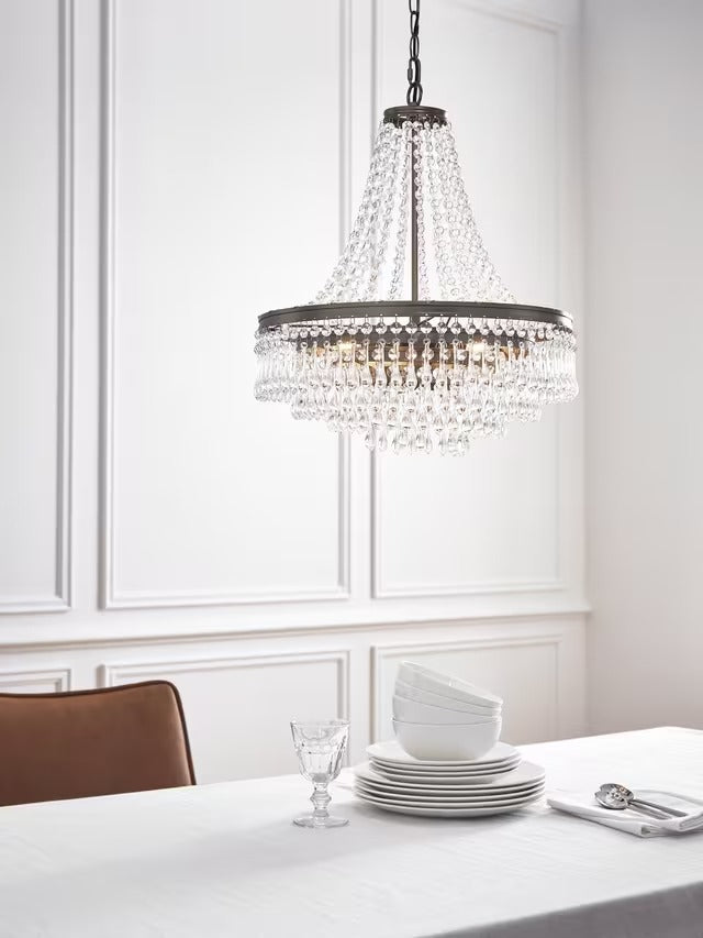 John Lewis La Scala Statement Swag Chandelier Ceiling Light - Satin Bronze