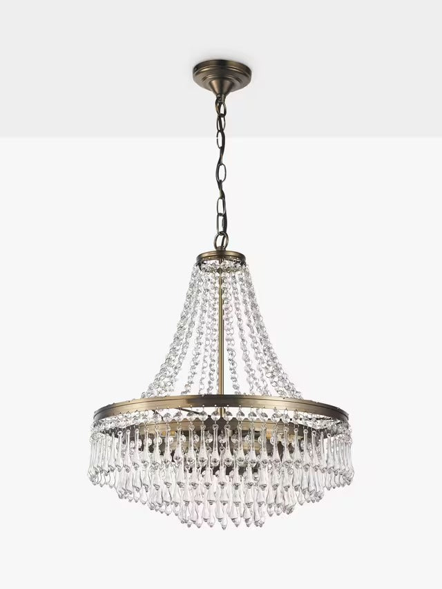 John Lewis La Scala Statement Swag Chandelier Ceiling Light - Satin Bronze