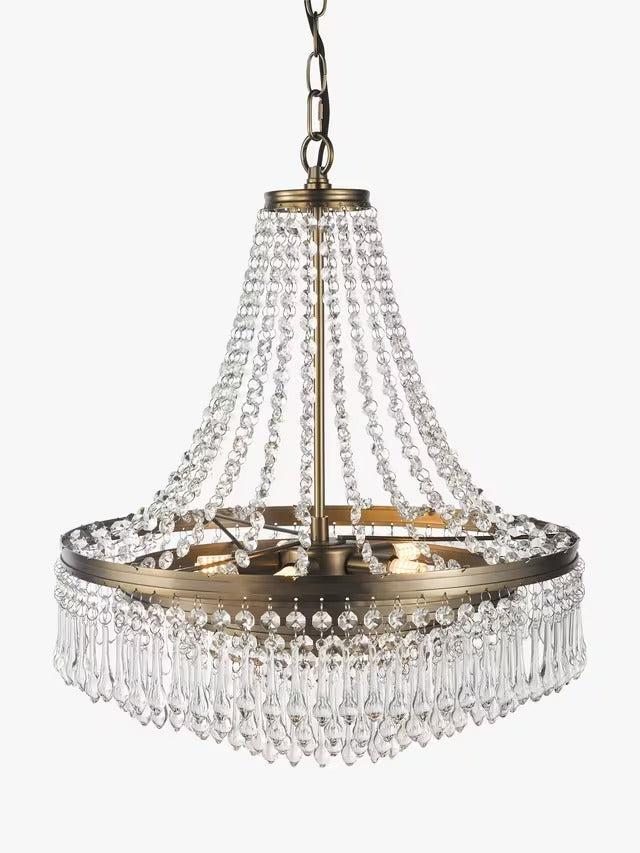 John Lewis La Scala Statement Swag Chandelier Ceiling Light - Satin Bronze