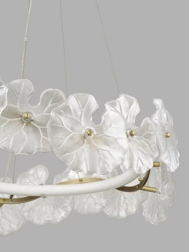 John Lewis Lily Pad Dimmable Adjustable Glass Chandelier Ceiling Light Gold