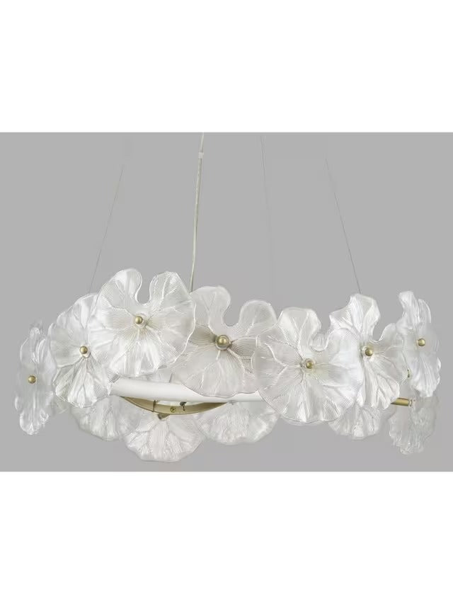John Lewis Lily Pad Dimmable Adjustable Glass Chandelier Ceiling Light Gold