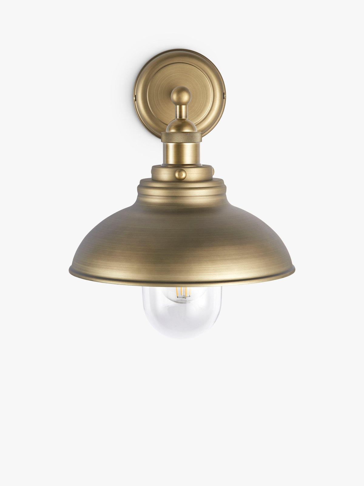 John Lewis Baldwin Wide IP44 Outdoor Wall Lantern Light - Dark Antique Brass