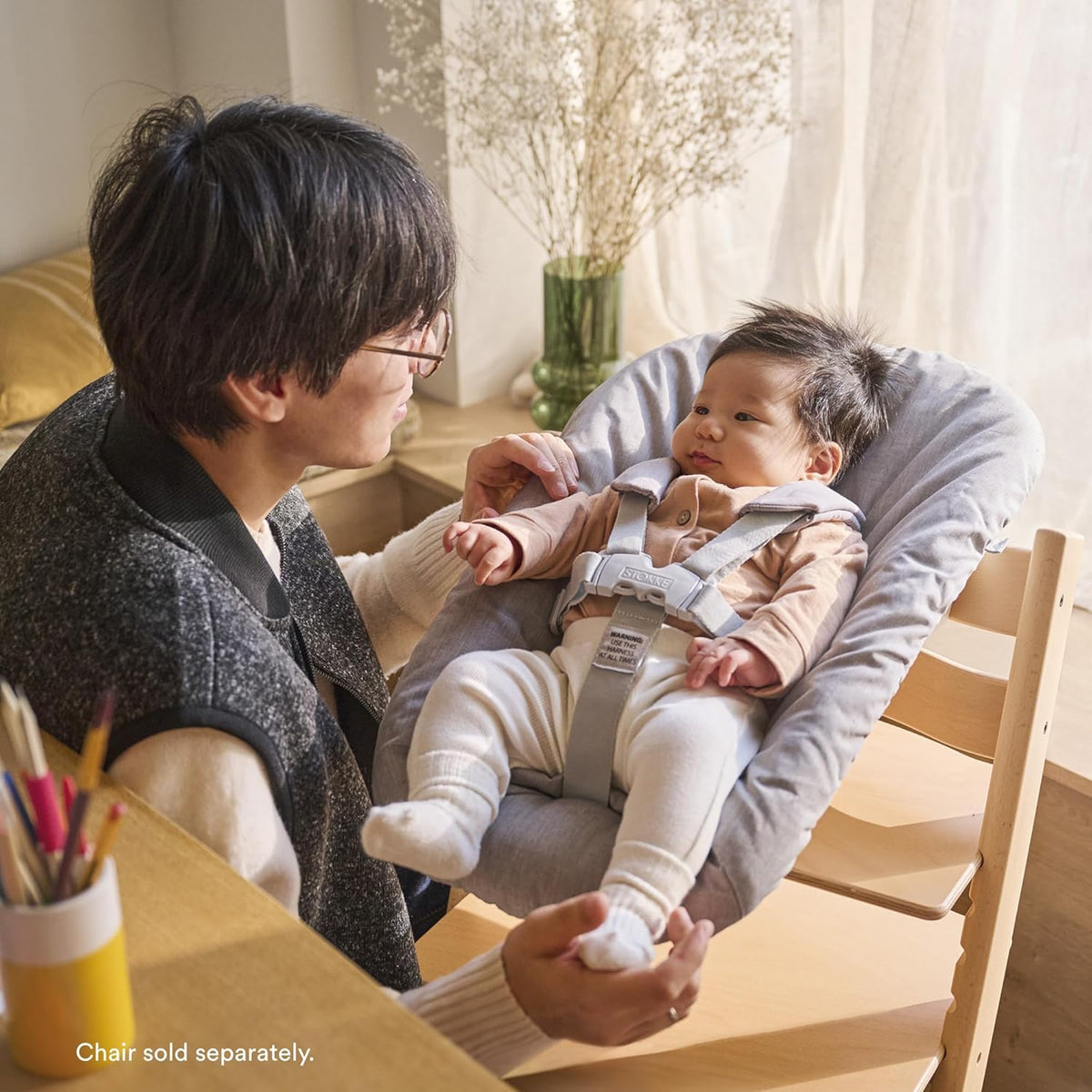 Stokke Tripp Trapp Newborn Set Adjustable Infant Seat Up to 9 kg - Grey - Kazoop