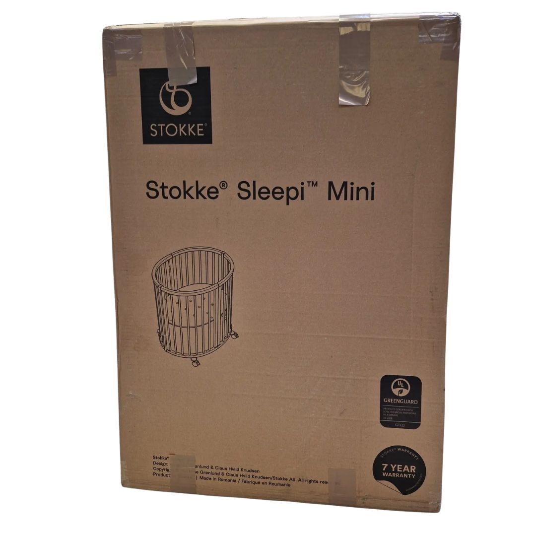 Stokke Sleepi V3 Mini Oval Baby Newborn Adjustable Height Crib - Warm Brown