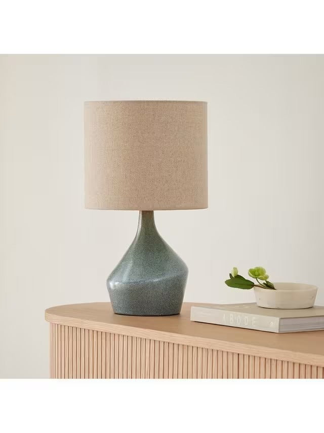 West Elm Asymmetry Non-Dimmable Organic Shape Ceramic Table Lamp Green Jade