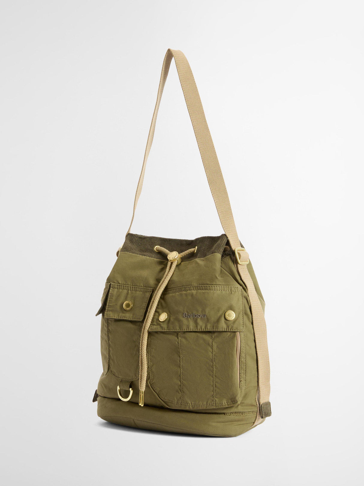 Barbour Mia Plain Drawstring Tote Roomy Design Women's Bag - Dusky Green