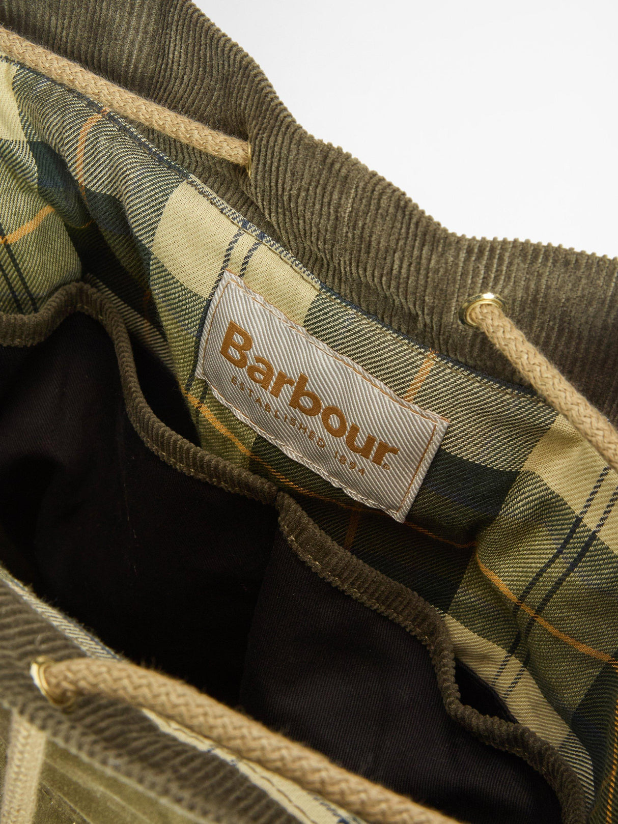 Barbour Mia Plain Drawstring Tote Roomy Design Women's Bag - Dusky Green
