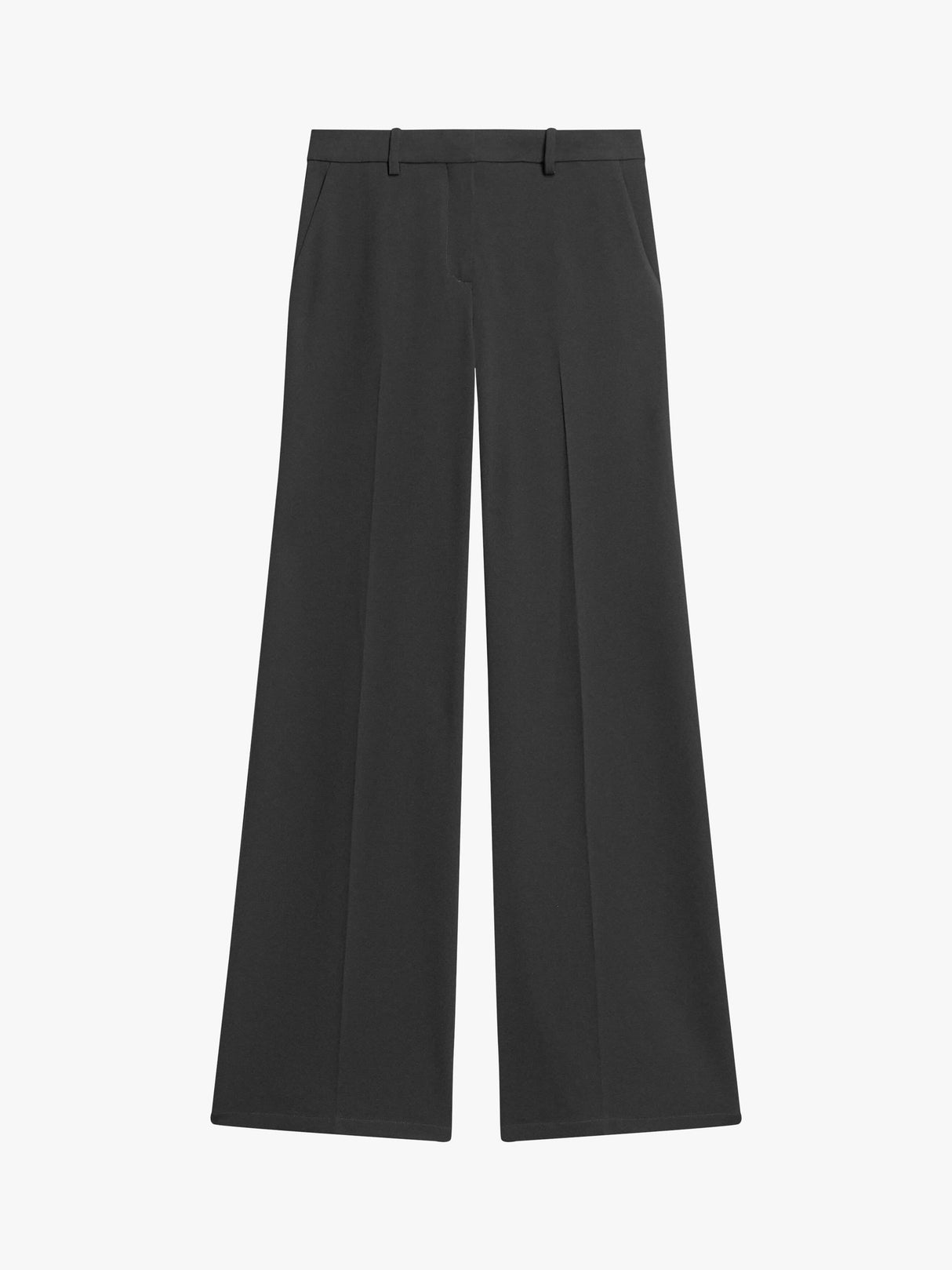 Theory Women's Fluid Crepe Flared Mid Rise Tailored Trousers - Black - UK 14