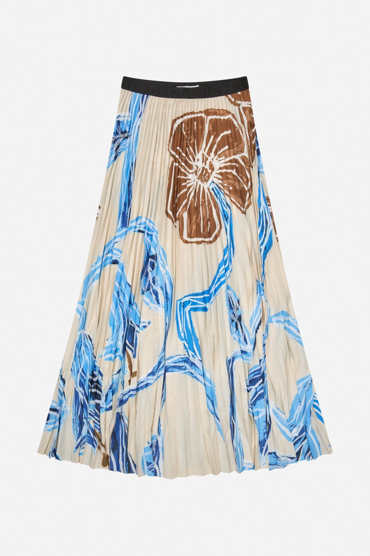 MUNTHE TAULLA Women's Recycled Polyester Pleated Midi Skirt EU42/UK14 - Blue