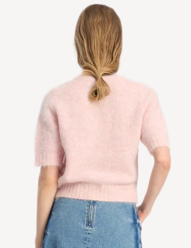 Munthe Locca Women's Horn Button Alpaca Wool Cardigan - Size 36 - Rose Pink