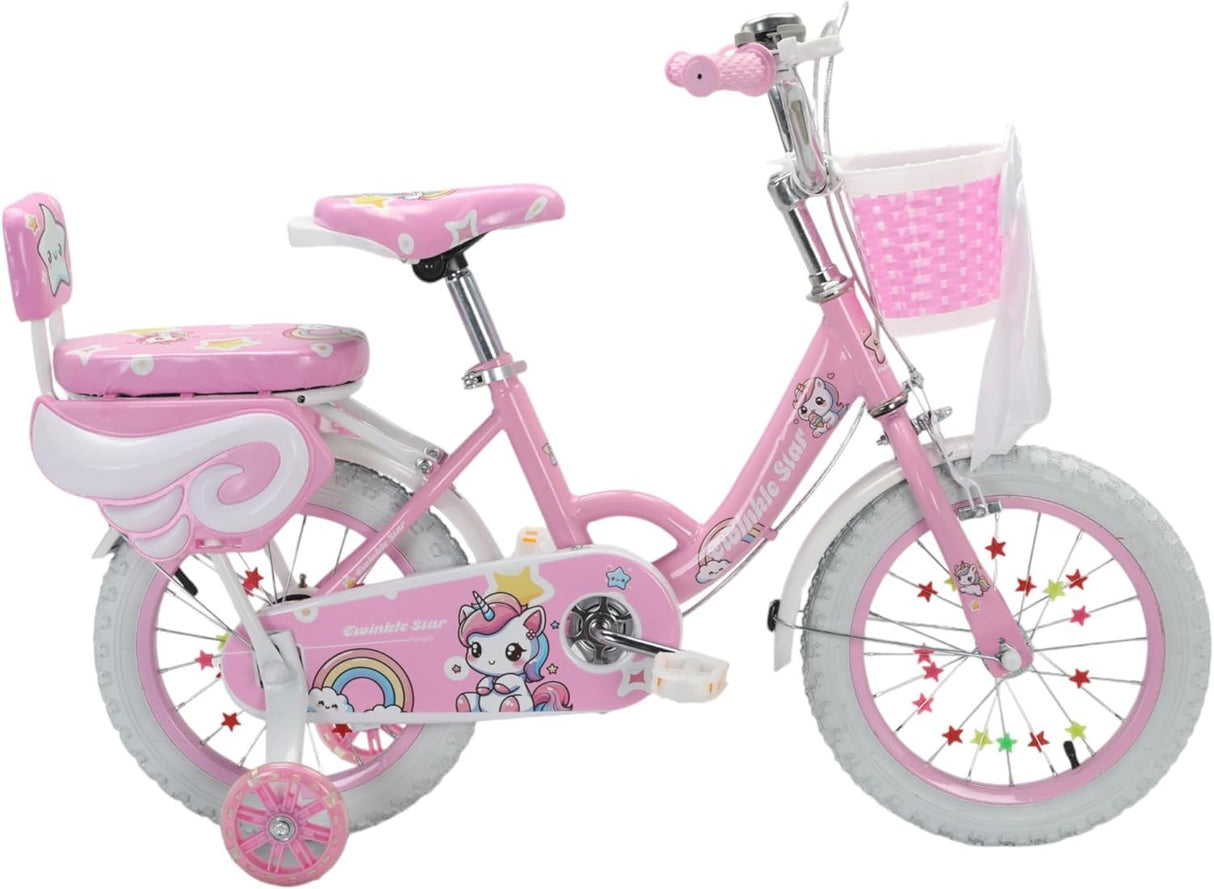 TOV UKCA Girls 16" Wheels Age 4-7 105-135cm Pink Kids Bike with Stabilisers
