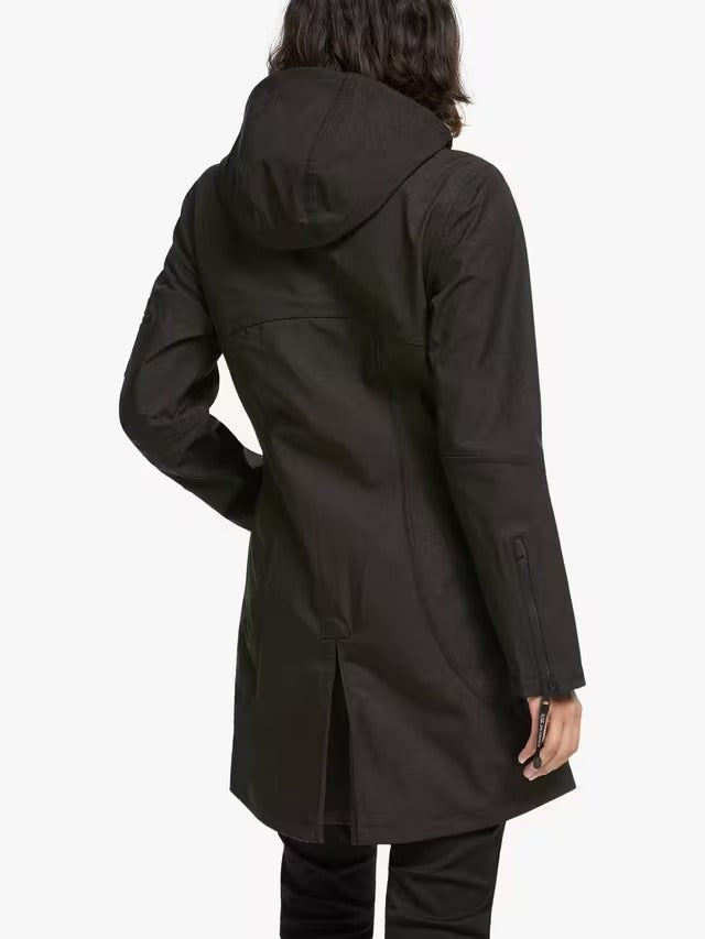 Ilse Jacobsen Hornbæk Women's 3/4 Length Raincoat Jacket- Black - UK 8