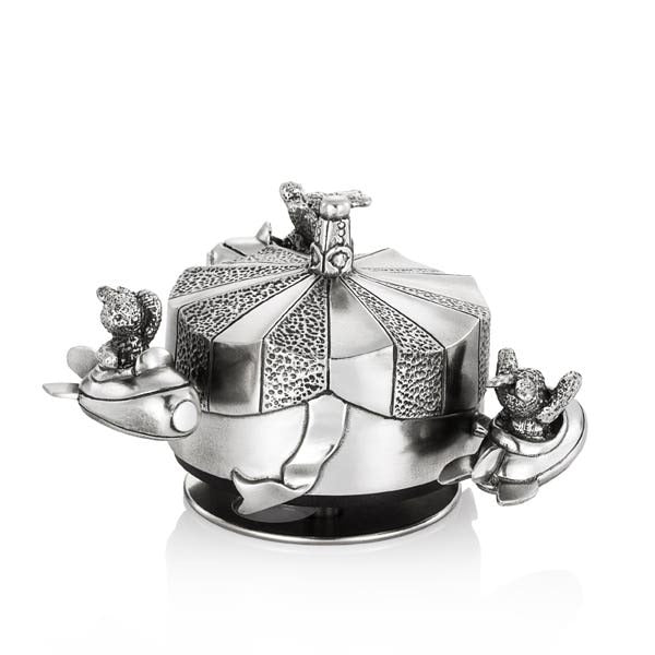 Royal Selangor Pewter Bunny Jet Rocket Music Carousel Pewter Music Box