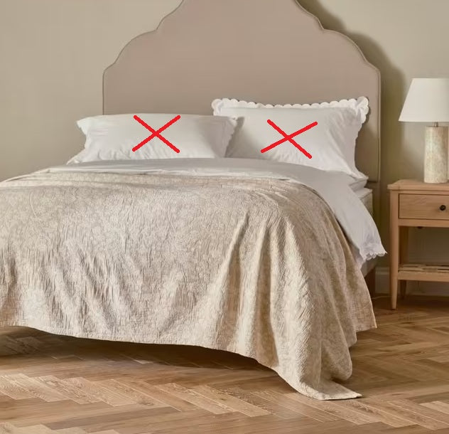 Neptune Etta Reversible Floral Jacquard Cotton Bedspread 250x260cm - Natural