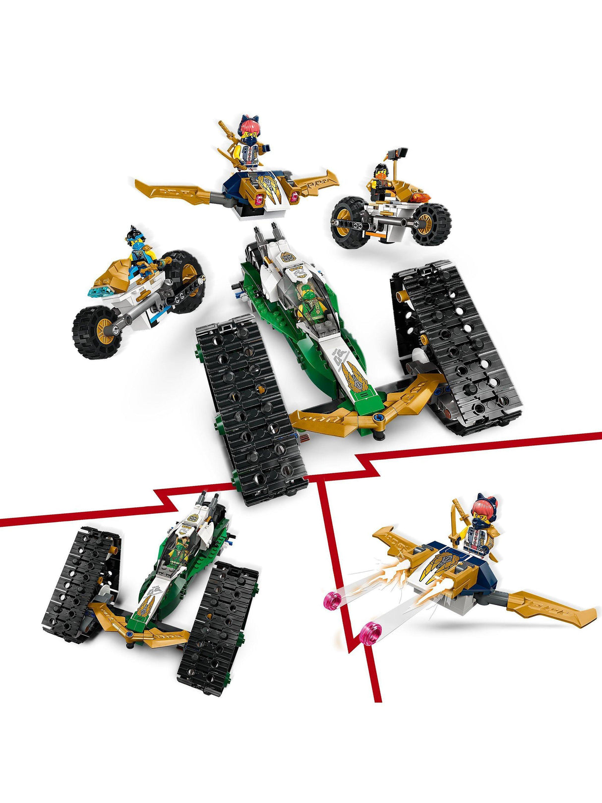LEGO NINJAGO Ninja Team Combo Vehicle Ninja Toy Set 71820 - 576 Pieces