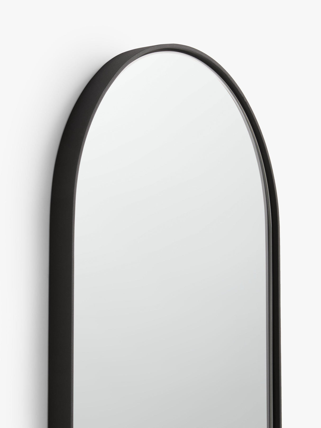 John Lewis Scandi Metal Lozenge Wall Mounted Mirror - 122 x 30cm - Black