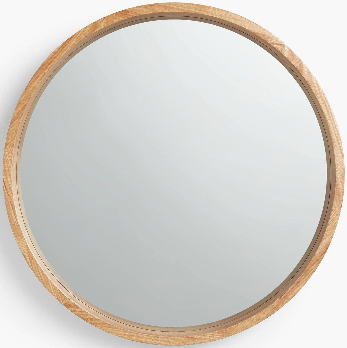 John Leiws Scandi 48.8cm Round Wall Mounted Mirror - Natural Oak
