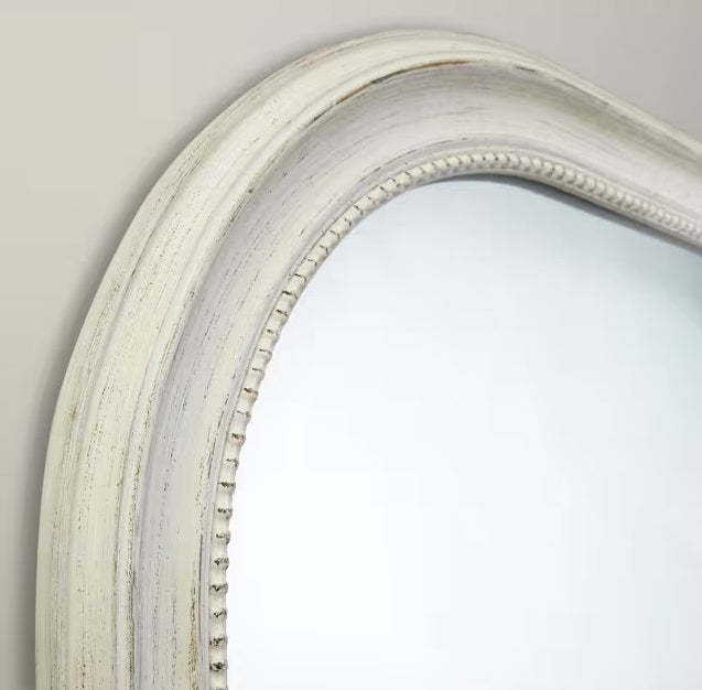 John Lewis Distressed Decorative Overmantle Wall Mirror 95 x 104cm - Cream - Kazoop