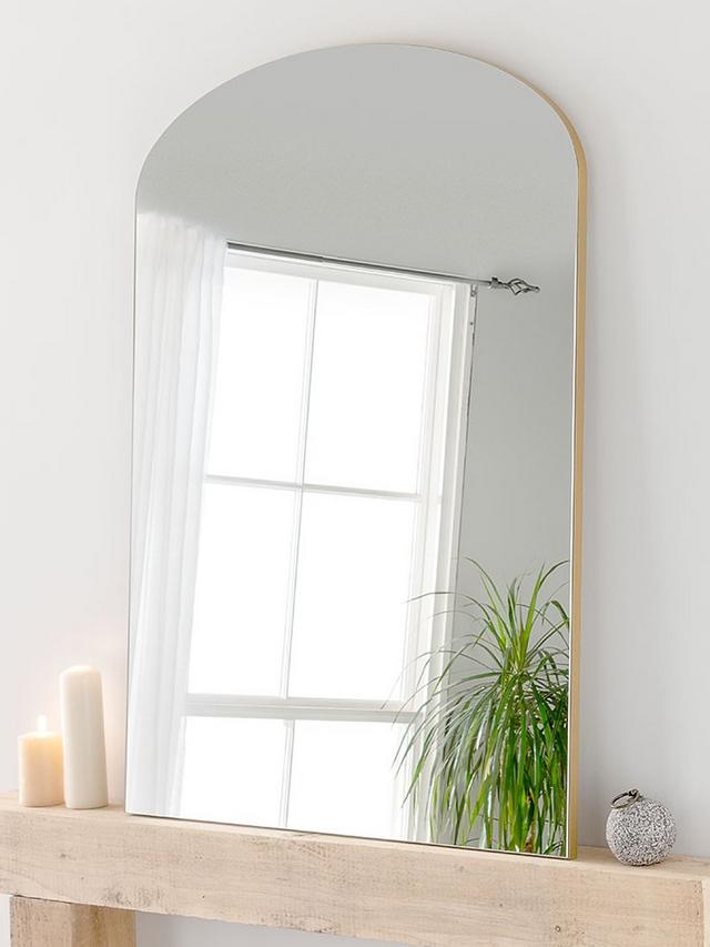 Yearn Delicacy Arched Wood Frame Leaner Wall Mirror - 120 x 90cm - Gold