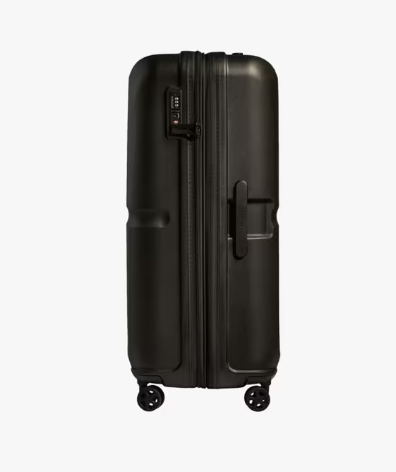 Antler Single Stripe 4-Wheel 81cm Large Black Hard-Shell Expandable Suitcase