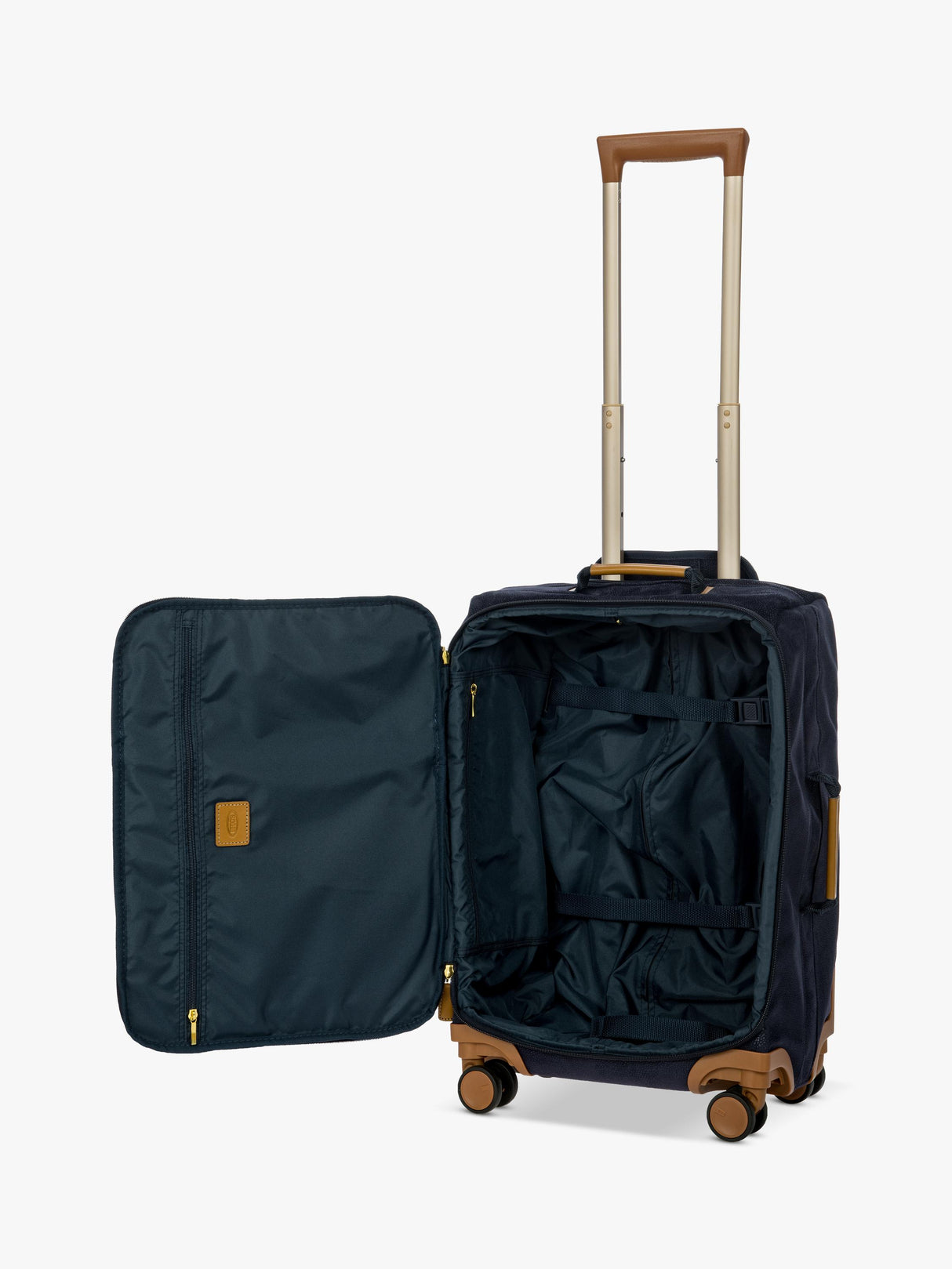 Bric's Life 55cm 4-Wheel Faux Suede Lightweight Zipped Cabin Case - Navy