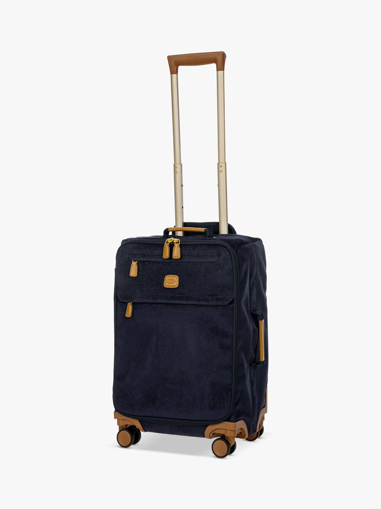 Bric's Life 55cm 4-Wheel Faux Suede Lightweight Zipped Cabin Case - Navy