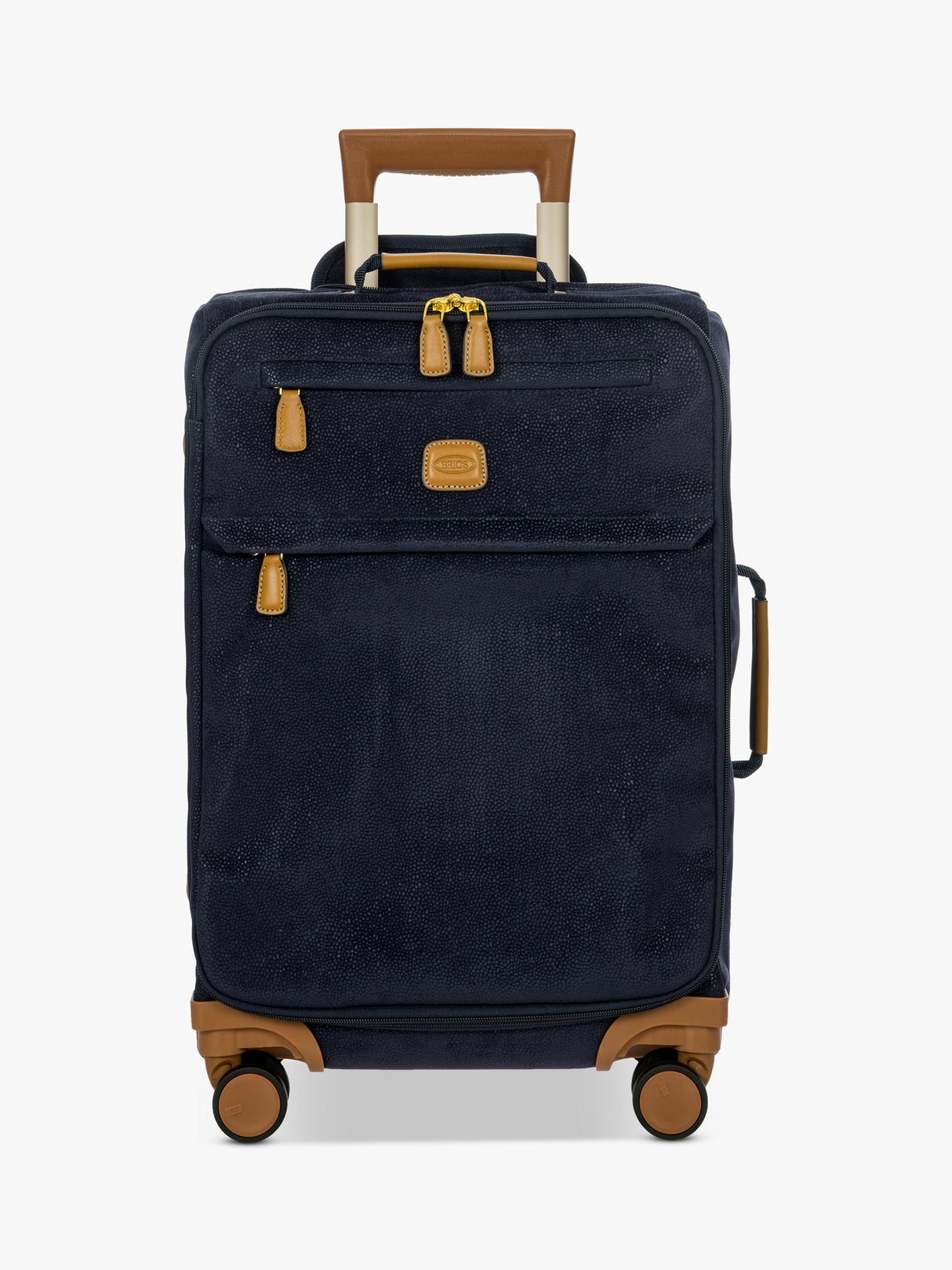 Bric's Life 55cm 4-Wheel Faux Suede Lightweight Zipped Cabin Case - Navy