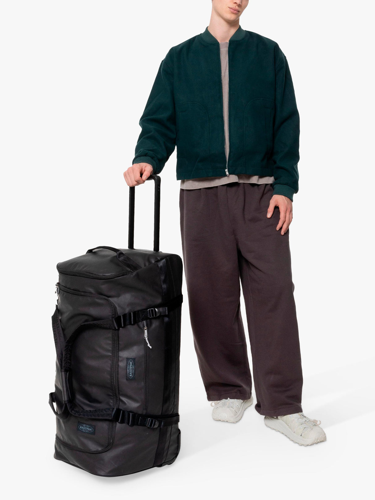 Eastpak 90L 2-Wheel Travel Weatherproof Large Backpack Duffle Bag - Black