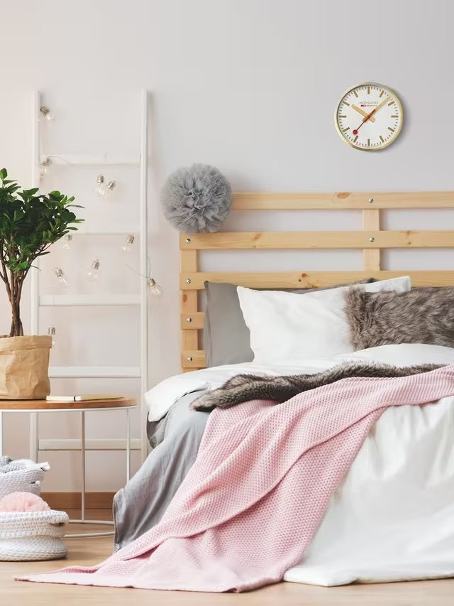 Mondaine Official Swiss Railways Minimalist 40cm Wall Clock - Brushed Gold