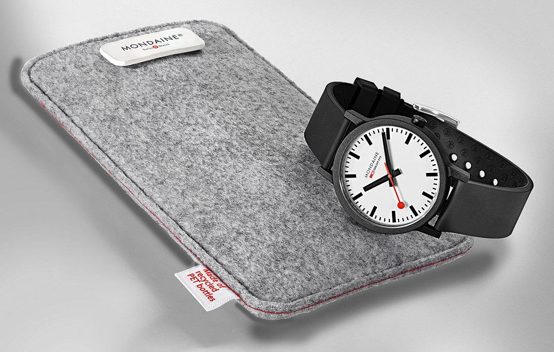 Mondaine MS1.41110.RB Unisex Essence Rubber Strap Watch - Black/White