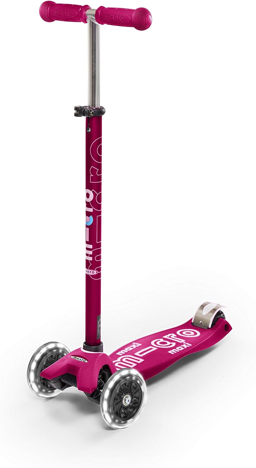 Micro Scooters Maxi Deluxe LED Children's Push Scooter 5-12 Years - Pink