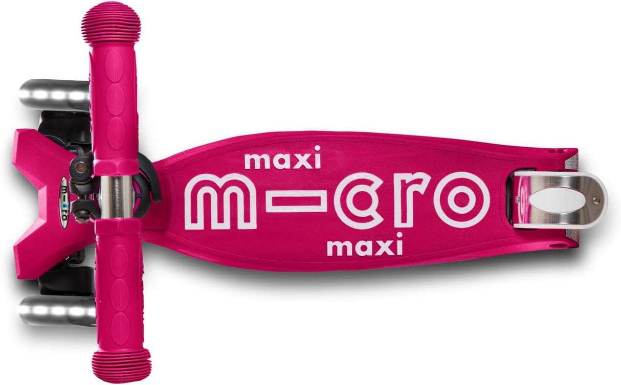 Micro Scooters Maxi Deluxe LED Children's Push Scooter 5-12 Years - Pink - Kazoop