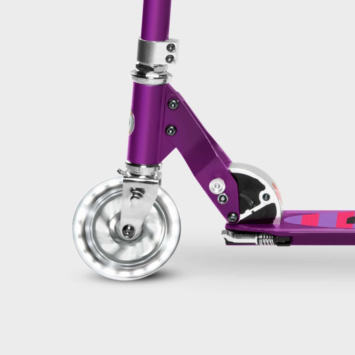 Micro Scooters Sprite Foldable Adjustable LED Scooter 5-12yrs Purple Stripe - Kazoop